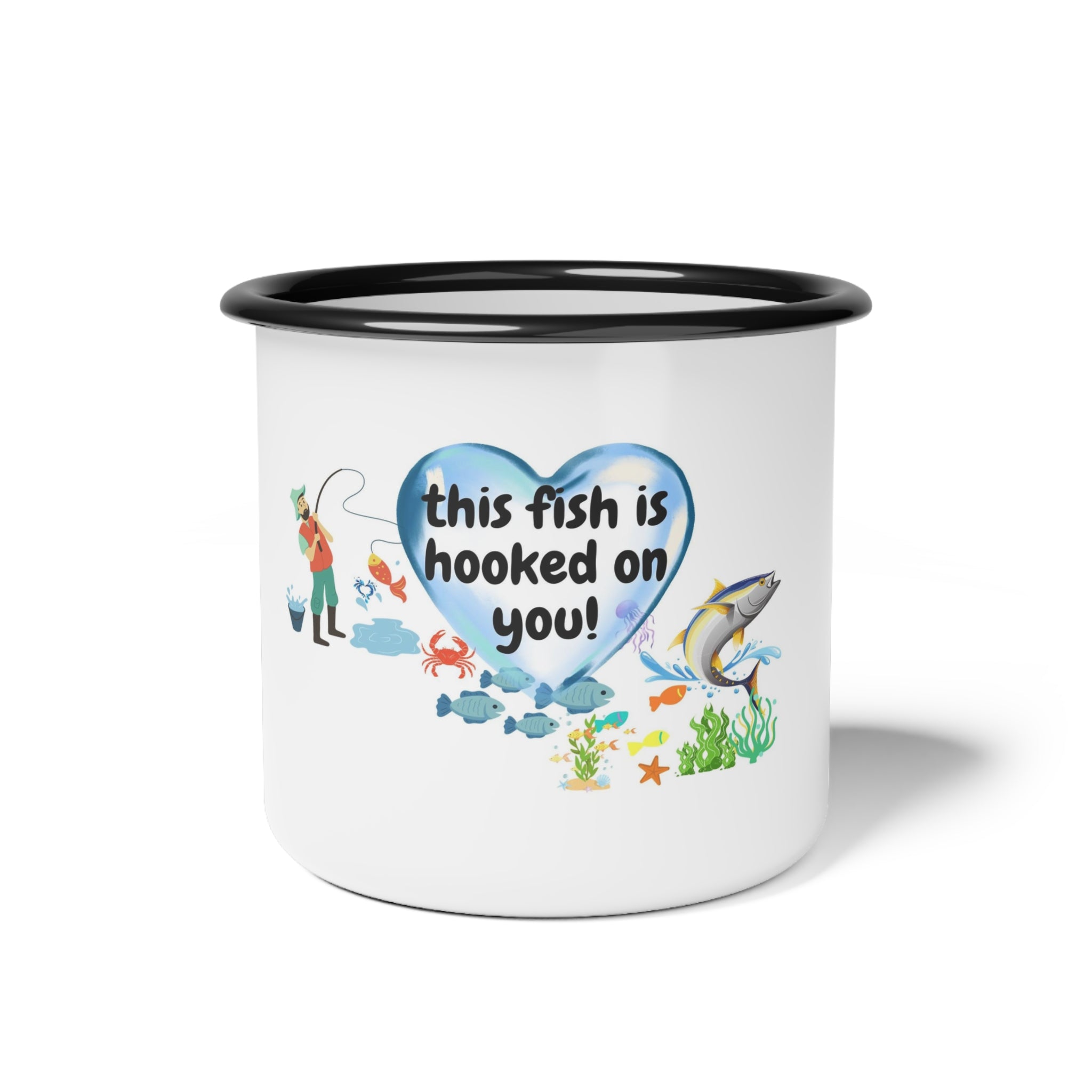 This Fish Is Hooked On You Enamel Camp Cup