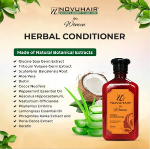NOVUHAIR FOR WOMEN TOPICAL SCALP LOTION, HERBAL SHAMPOO AND CONDITIONER